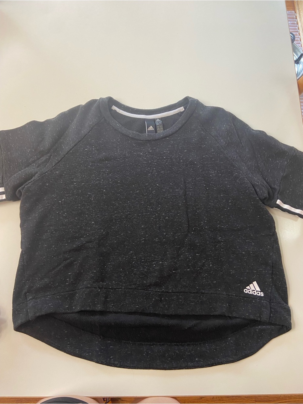 Adidas Short-Sleeve Black Cotton Sweatshirt never worn juniors/teens size XL